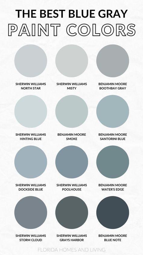 15 Best Blue Gray Paint Colors: Top Picks for a Stylish Space Blue Grey Rooms, Grey Blue Bathroom, Gray Paint Colors, Blue Gray Bedroom, Blue Gray Paint Colors, Blue Bedroom Walls, Blue Grey Walls, Blue Wall Colors, Life On Virginia Street
