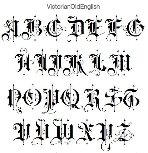 Old English Font Tattoo, Font English, Lettrage Chicano, Old English Alphabet, Tattoo Lettering Alphabet, Tattoo Script Fonts, Tattoo Fonts Alphabet, Calligraphy Fonts Alphabet, Letras Tattoo