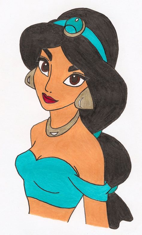 Jasmine Drawing, Princess Sketches, Disney Character Drawings, Disney Drawings Sketches, Disney Princess Jasmine, Cartoon Drawings Disney, Disney Jasmine, Disney Princess Drawings, Princess Drawings