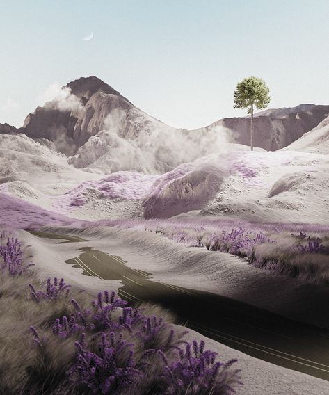 Surreal 3D Visualizations by Unseen Studio® Nature, Nature 3d, Road To Nowhere, Sci Fi Architecture, Sky Home, Surreal Scenes, Kpop Backgrounds, Alternate Reality, Cv Examples