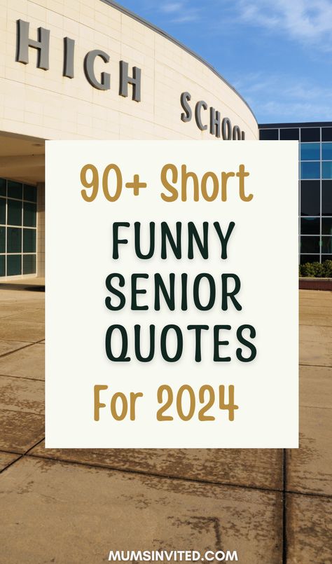 Make your mark in your high school yearbook with these funny, sassy & inspirational senior quotes & ideas. This collection of senior sayings offers unique senior quotes that capture your personality & interests. Choose from motivational senior advice, to positive senior messages to inspire friends & fellow students. Find short senior quotes ideal for yearbook, short Instagram captions for graduation photos & iconic senior quotes to represent your high school experience. Year book quotes funny. Funny Grad Quotes Yearbooks, High School Graduation Quotes Funny, Short Senior Quotes For Yearbook, Year Book Quotes Funny, Inspirational Senior Quotes, Short Senior Quotes, Senior Quotes Ideas, Unique Senior Quotes, Good Senior Quotes Funny