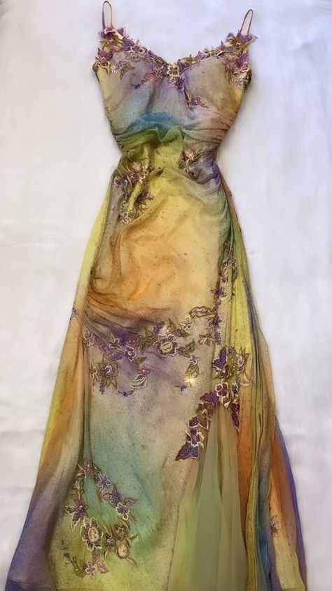 New Yr Outfit Ideas, Fairy Core Hoco Dress, Beautiful Unique Dresses, Lucy Gray Inspired Dress, Short Fun Dresses, Y2k Evening Dress, Ethereal Fairy Dress, Whimsical Wedding Guest Dress, Fairy Maxi Dress