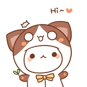 Hi cute cartoon pets image emoji Mochi, Kawaii