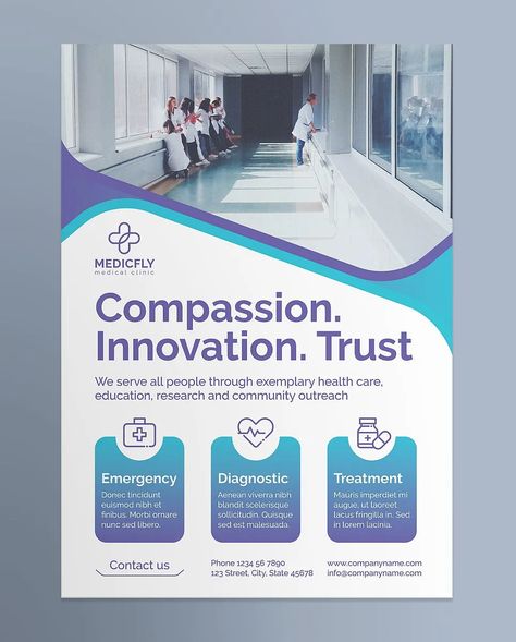 Pamphlet Design, Leaflet Design, Hospital Poster Design, Hospital Poster, Medical Brochure, 브로셔 디자인, Medical Posters, Flyer Design Layout, Flyer Design Inspiration