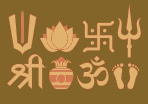 Hindu Logo, Symbols Design, Holy Symbol, Indian Symbols, Hindu Symbols, Hindu Wedding Cards, Hindu Rituals, Simple Rangoli Border Designs, Hindu Culture