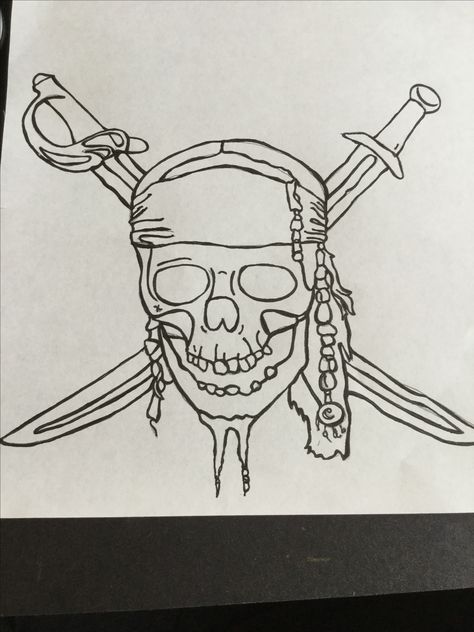 Jack Sparrow Dibujo, Jack Sparrow Drawing, Jack Sparrow Tattoos, Sparrow Art, Pirate Tattoo, Spooky Tattoos, Dollar Store Halloween, Caribbean Art, Ship Drawing