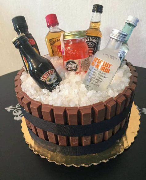 21st birthday cake for my son.  #birthdaycake Boys 18th Birthday Cake, 21st Birthday Cake For Guys, Alcohol Birthday Cake, 21st Bday Cake, Birthday Cake For Men, Cake For Men, 19th Birthday Cakes, Guys 21st Birthday, Alcohol Cake