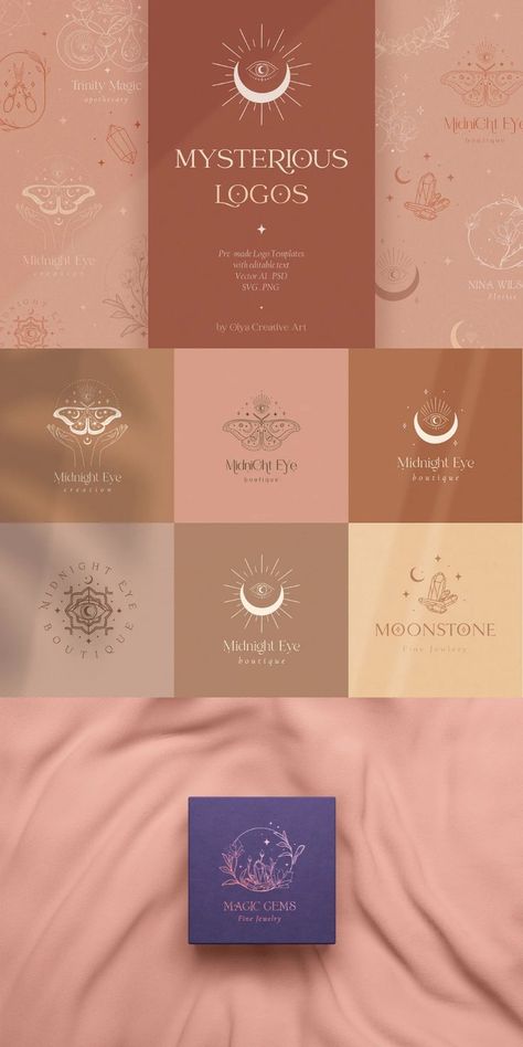 Jewelry Logo Inspiration, Esoteric Logo, Mystic Logo, Butterfly Patterns, Mystic Eye, Moth Butterfly, Jewelry Logo Design, Eye Logo, Moon Logo