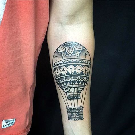 Mandala Tattoo, Hot Air Balloon Tattoo, Air Balloon Tattoo, Balloon Tattoo, Geometric Tattoo Design, Old Tattoos, Unique Tattoo Designs, Maori Tattoo, Mini Tattoos