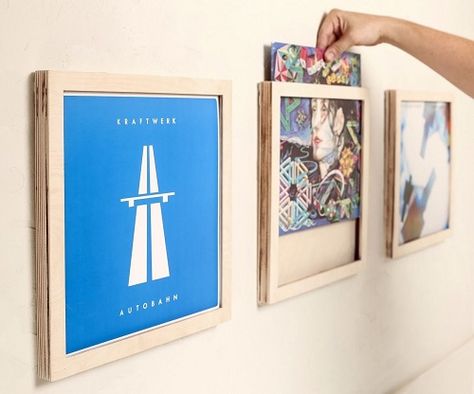 Diy Vinyl Record, Vinyl Record Room, Vinyl Record Frame, Vinyl Display, Record Room, Framed Records, Album Sleeves, Record Display, Recording Studio Design