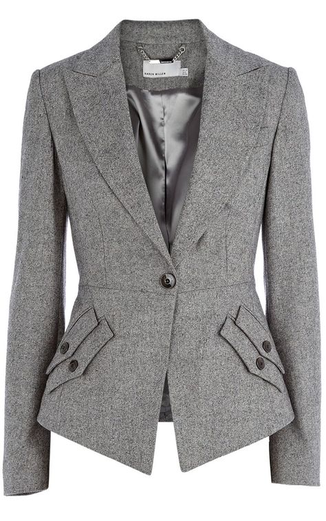 Karen Millen Texture Tailoring Jacket. From Castle. Love the dual pocket detail. Work Attire, Office Wear Women, Work Suits, Suit Style, Tailored Jacket, Business Suit, Karen Millen, Mode Vintage, Mode Inspiration