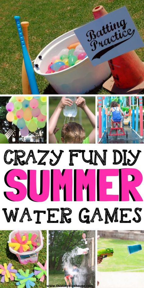 Diy Waterpark Ideas, Outdoor Diy Games For Kids, Summer Yard Activities, Summer Backyard Activities For Kids, Easy Summer Outdoor Activities For Kids, Water Yard Games, Kids Water Day Ideas, Water Play Games For Preschoolers, Family Summer Fun Ideas