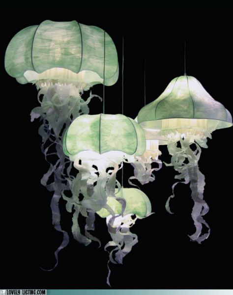 Méduses lamps by Géraldine Gonzalez. Captures their natural beauty so well. #Anthropologie #PinToWin Jellyfish Light, زجاج ملون, Jellyfish Lamp, Ocean Room, Diy Lampe, Diy Lamp Shade, Dream House Decor, My New Room, Aesthetic Room