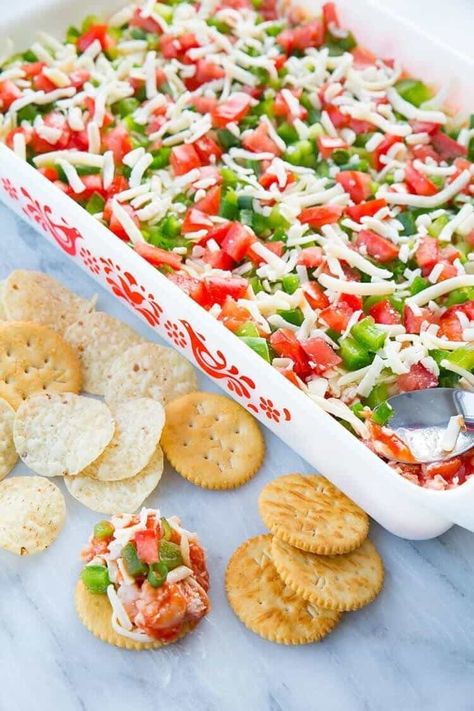 Surprise Spread, Seafood Dips Recipes, Shrimp Dip Recipes, Seafood Dip, Layered Dip Recipes, Dip Recipes Appetizers, Shrimp Dip, Crab Dip, Cream Cheese Dips