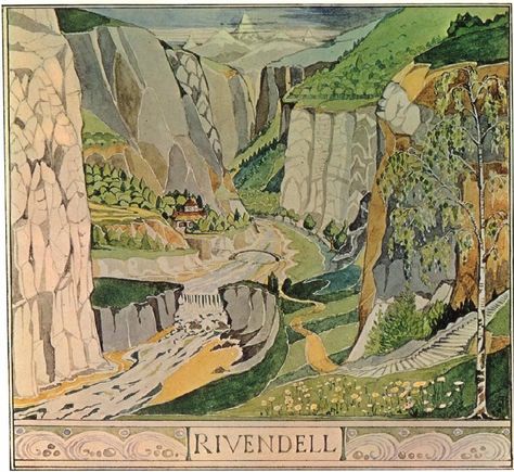 Rivendell Tolkien's Drawings, Lotr Drawings Easy, Jrr Tolkien Art, Tolkien Drawings, Academic Office, Tolkien Artwork, Tolkien Illustration, Tolkien Hobbit, Bodleian Library