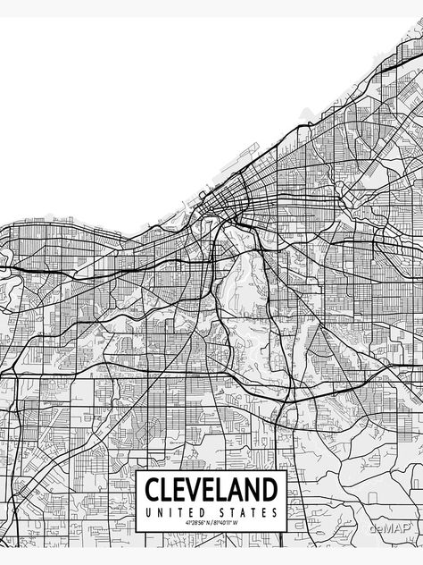 Map Of Ohio, Cleveland City, Light City, Ohio Map, Ohio Usa, Map Wall Art, Cleveland Ohio, City Maps, Map Poster