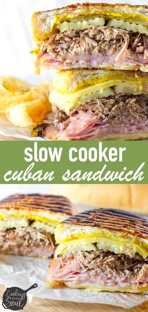 Pork Sandwich, Cuban Pulled Pork, Sandwich Cubano, Cuban Sandwich Recipe, Resep Sandwich, Roast Beef Sandwich, Panini Press, Cuban Sandwich, Pulled Pork Recipes