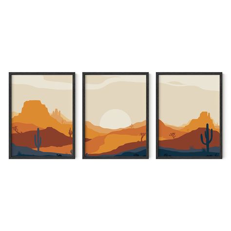 PRICES MAY VARY. CHARMING FRAMED LANDSCAPE WALL ART: Showcase the beauty of the "wild" American West with Haus & Hues southwest wall art for living room. Inspired by the hot, harsh terrain of the wild west, Haus and Hues southwest wall art captures the fusion of colors: earth-toned desert shades with vibrant sunshine yellow and blazing orange. With a panoramic design and bold colors, this landscape wall art is meant to be a great focal point in any Mediterranean, Spanish Mission, hacienda, or pu Panoramic Photography, Desert Shade, Room Nature, Southwest Wall Art, Haus And Hues, Desert Modern, Twin Nursery, Modern Boho Decor, Decor Western