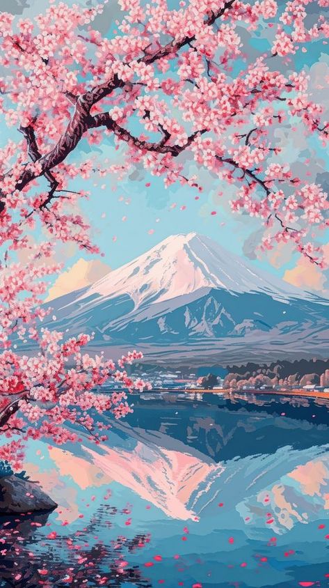 Cherry Blossom Tree Wallpaper, Mountain Iphone Wallpaper, Blossom Tree Wallpaper, Iphone Wallpaper Pink, Blossom Background, Cherry Blossom Drawing, Prunus Serrulata, Japan Flower, Blossom Wallpaper