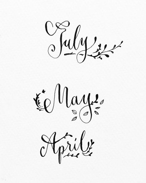 May 2018 April Calligraphy Hand Lettering, May Typography, April Cursive, Months Calligraphy, May Calligraphy, Fonts Journal, April Calligraphy, Month Calligraphy, May Lettering