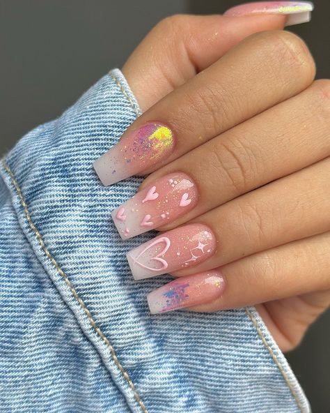 baby boomer✨🤍 | Instagram Valentines Nails Acrylic Simple, Short Freestyle Nails, Simple Valentines Nails, Uñas Baby Boomer, Basic Baddie Nails, New Year's Eve Makeup, Freestyle Nails, Eve Makeup, Baby Boomers Nails