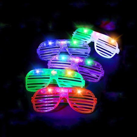 "Highlights 1. Add Some Glow to Your Party:Make your party shine with these LED Glow Neon Flashing Sunglasses, the perfect party accessory and favor for events of all types! From birthday celebrations to bachelorette parties, adding LED party favors is always a great idea. 2. Attractive Design: This cool light up glasses design based on modernized fashion in the early 1980s, make you look like the star of 80's themed party. 3. Battery Included:Each pair of glasses has installed 3 button batterie Party Favor For Adults, Neon Sweet 16, Neon Pool Parties, Sunglasses Favors, Light Up Party, Glow Theme Party, Light Up Toys, Sunglasses Party Favor, Glowing Glasses