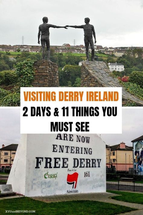 Things to do in Derry We absolutely loved Derry, a brilliant walkable city with great pubs, cafes and so much history from Elizabethan to the "troubles".  #Ireland #troubles #Derry #Londonderry #travelIreland #visitIreland Traveling Ireland, Travelling Ireland, Derry Ireland, Derry Londonderry, Ireland 2023, Moving To Ireland, Ireland Weather, Derry Girls, Walkable City