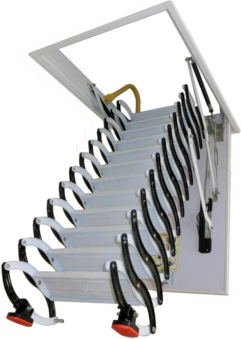 TECHTONGDA 9.8ft Attic Ceiling Pull Down Ladder, 12 Steps Attic Folding Stairs, 660LB Load Capacity Retractable Loft Ladders, 31.5"x35.4" Opening Size Black - Amazon.com Attic Stairs Pull Down, Attic Ceiling, Retractable Stairs, Loft Ladders, Folding Stairs, Loft Ladder, Attic Stairs, 12 Step, 12 Steps