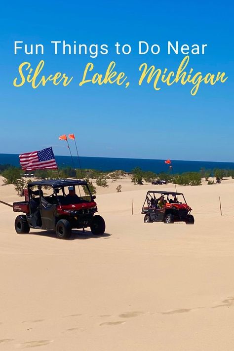 Silver Lake Sand Dunes Michigan, Silver Lake Michigan, Sand Dunes Michigan, Michigan Family Vacation, Michigan Day Trips, Michigan Travel Destinations, Silver Lake Sand Dunes, St Joseph Michigan, Michigan Camping