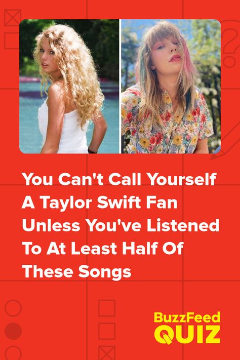 You Can't Call Yourself A Taylor Swift Fan Unless You've Listened To At Least Half Of These Songs Taylor Swift Makeup Ideas, Taylor Swift Our Song, Taylor Swift Quiz, All Taylor Swift Songs, Taylor Swift Games, Taylor Swift Playlist, Taylor Swift Birthday Party Ideas, Quizzes Buzzfeed, Taylor Swift Drawing