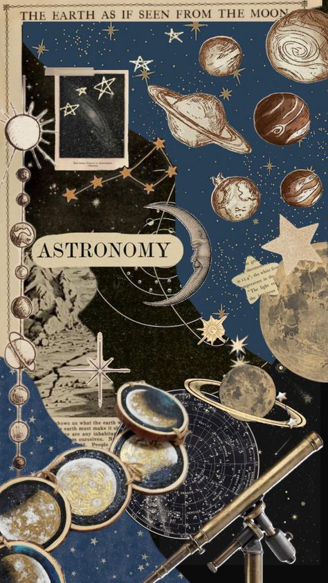 #space #astrology #astronomy #moon #stars #aesthetic Moon Aesthetic Moodboard, Stars Moon Aesthetic, Moodboard Vintage, Astronomy Poster, Seni Vintage, Moon Aesthetic, Arte Van Gogh, Galaxy Stars, Aesthetic Space