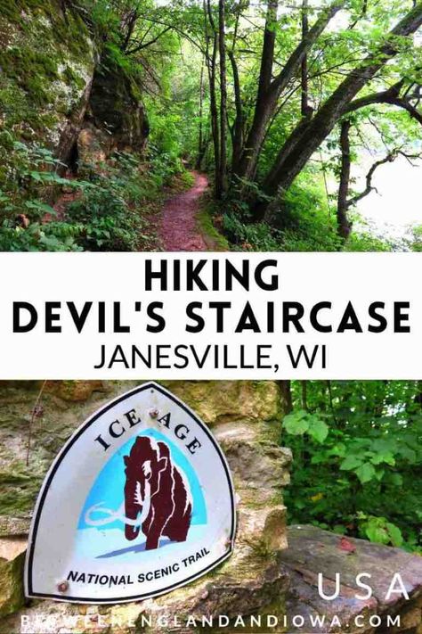 Devil’s Staircase Janesville | Hiking The ‘Devil’s Staircase’ Segment of the Ice Age Trail in Wisconsin – Between England & Iowa Midwest Hiking, Hiking Wisconsin, Wisconsin Attractions, Janesville Wisconsin, Ice Age Trail, Wisconsin Vacation, Exploring Wisconsin, Wisconsin Camping, Minnesota Travel