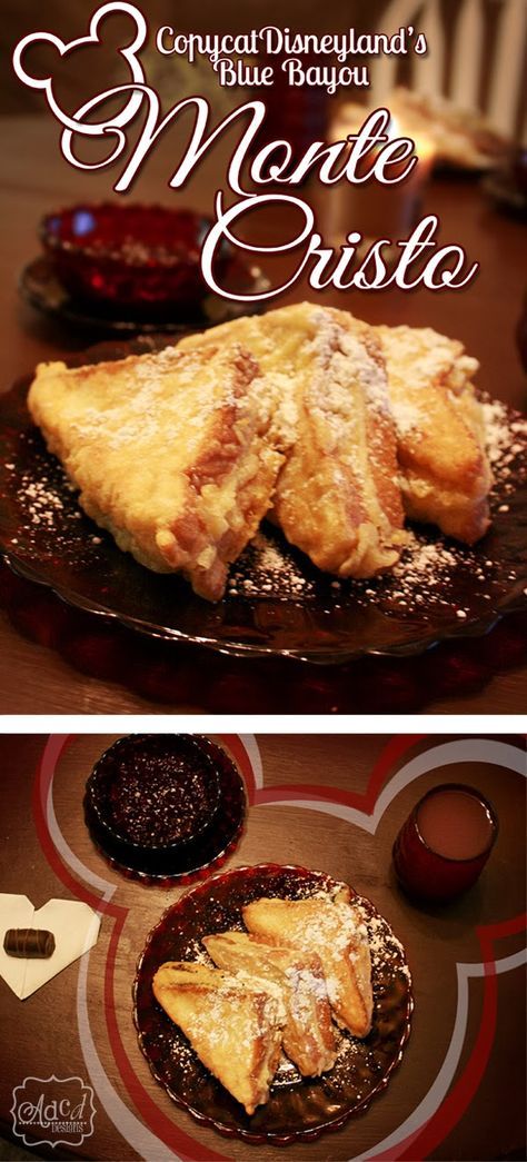 ADCD Designs: Copycat Disneyland's Blue Bayou Monte Cristo 50s Food, Monte Cristo Recipe, Disneyland Recipes, Disneyland Treats, Alligator Party, Holiday Brunch Recipes, Trendy Recipes, Recipes Copycat, Monte Cristo Sandwich