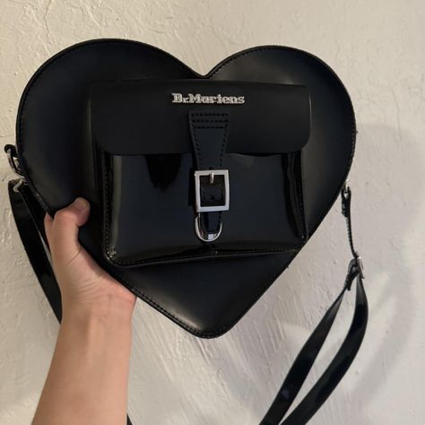 Dr marten black leather heart purse/backpack - Depop Doc Marten Heart Bag, Heart Purse, Doc Marten, Leather Heart, Dr Martens Black, Purse Backpack, Heart Bag, Backpack Purse, Dr. Martens