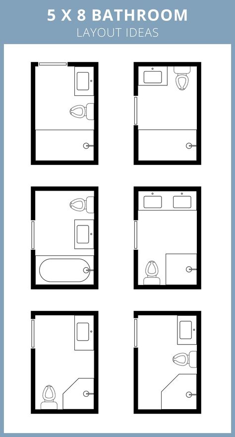 5x8 bathroom layout ideas to maximize a small space. 5 ft by 8 ft bath floorplan. 5x8 Bathroom Layout, 5x7 Bathroom Layout, Small Bathroom Layout Floor Plans, 5x8 Bathroom, Bathroom Layout Ideas Floor Plans, Small Bathroom Designs Layout, Small Bathroom Layout Ideas, Narrow Bathroom Layout, Small Narrow Bathroom