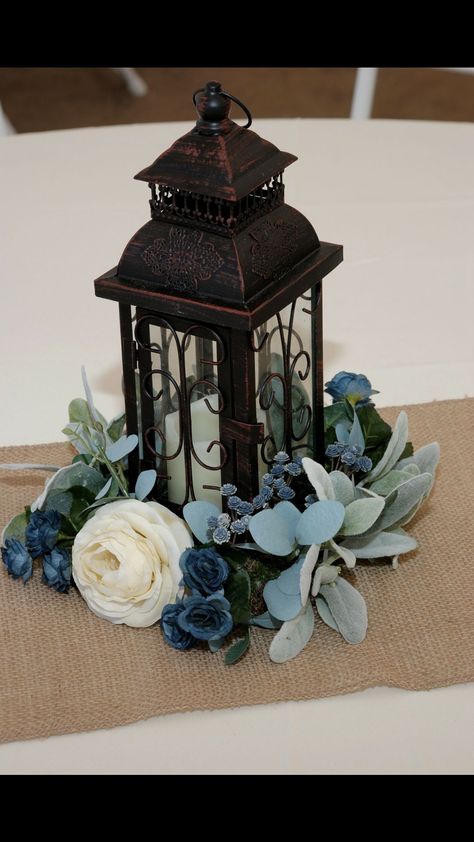 Rustic Wedding Decor Navy Blue, Dusty Blue And Navy Wedding Centerpieces, Rustic Wedding Decor Dusty Blue, Dark Blue Wedding Centerpieces, Dusty Blue Wedding Theme Rustic, Navy Rustic Wedding Decor, Blue Wedding Centerpieces Round Table, Steel Blue Centerpieces Wedding, Blue Green Wedding Centerpieces