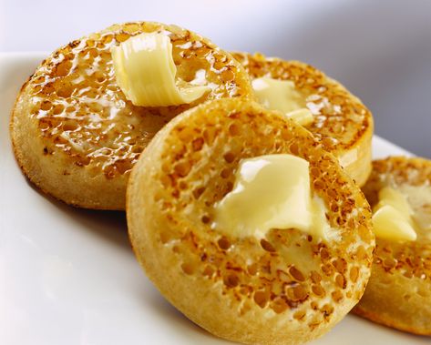 Crumpets, Warburtons Crumpets, Crumpets Recipe, English Crumpets, Homemade Crumpets, Mcdonalds Recipes, Crumpet Recipe, Cookie Dough Ice Cream, Choc Chip Cookies