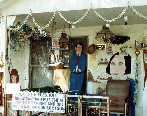 Howard Finster's Paradise Garden - House Maud Lewis, Howard Finster, Gallery Decor, Purple Petunias, Art Environment, Wood Pile, Eclectic Interiors, Paradise Garden, Family Project