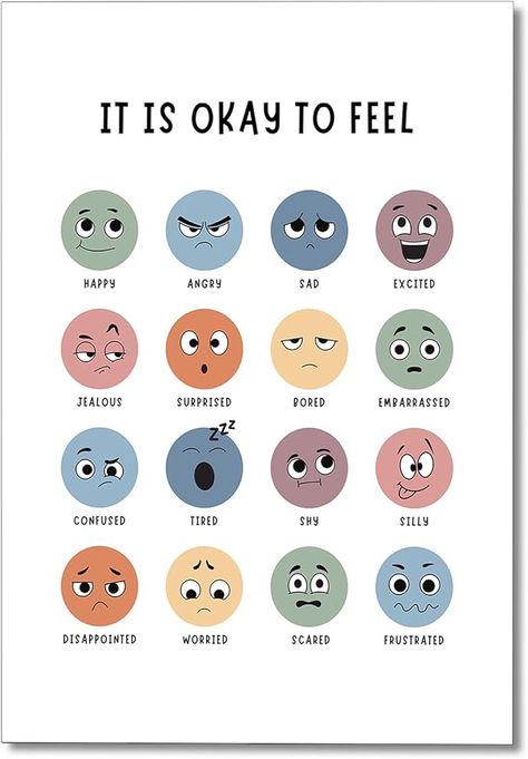 Amazon.com: It Is Okay To Feel Canvas Wall Art, Boho Mental Health Classroom Must Haves for Teachers Wall Decor, Funny Social Emotional Calming Corner Poster, Kids Playroom Classroom Essentials 12x16in Unframed : Office Products Mental Health Classroom, Health Classroom, Teachers Office Decor, Corner Decorations, Teacher Wall Art, Classroom Posters Free, Teaching Emotions, Emotions Posters, Teachers Room