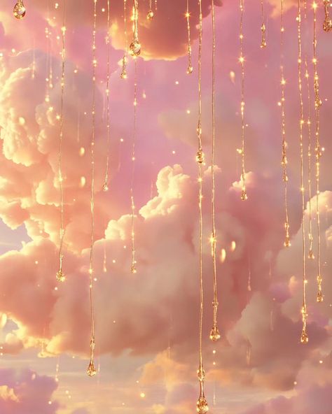 Its raining gold 🌟 . . #rain #ai #gold #rainyday #pink #cloudy #photooftheday #digitalart #digitalartist #midjourney Light Pink And Gold Aesthetic, Rose Gold Pink Aesthetic, Pink And Gold Aesthetic, Pink Gold Aesthetic, Pink Angelcore, Pink And Yellow Aesthetic, Pink Fairycore, Soft Dreamy Aesthetic, Slay Aesthetic