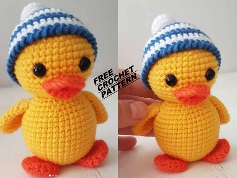 Amigurumi Patterns, Free Duck Amigurumi Pattern, Crochet Duckie Pattern Free, Crochet Jeep Duck, Crochet Duck Beak Free Pattern, Crocheted Rubber Duckie, Rubber Ducky Crochet, Crochet Duck Hat Pattern Free, Crochet Cruise Ducks