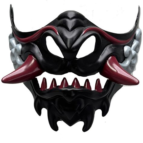 PRICES MAY VARY. Embrace the darkness: Unleash your inner Oni! with this awesome Japanese Oni Mask. Embody the spirit of the Oni and let your inner demon shine this Halloween. Transform your attire with a night of dark enchantment adorning this magnificent cosplay mask! Comes with an elastic backing for comfortable wear around the head. Approximately 7" x 6" fit adults and teens comfortably. Made of light-weight resin materials for comfortable wear Great for cosplay events, costume events, masqu Half Mask Drawing, Japanese Warrior Mask, Oni Samurai Mask, Chinese Dragon Mask, Chinese Mask, Japanese Oni Mask, Vampire Mask, Dragon Half, Mouth Mask Design