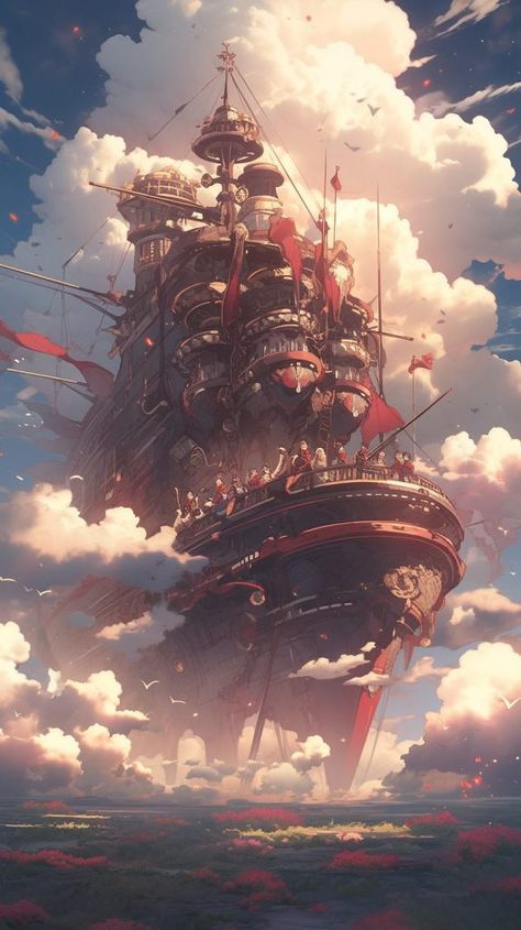 Writing Aesthetics, Steampunk Ship, Airship Art, Fantasy Writing, Steampunk City, Steampunk Airship, Fantasy World Map, Arte Steampunk, Gothic Fantasy Art