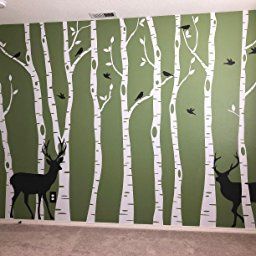 Birch Tree Wall Decal Nursery, Diy Forest Mural, Whimsical Woodland Nursery, Forest Baby Rooms, Forest Baby Nursery, Birch Tree Wall, Birch Tree Wall Decal, Snow Birds, Forest Wall Decals