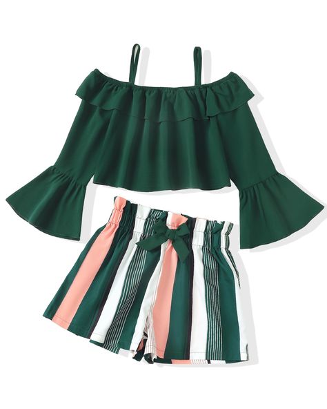 Crop Top Outfits, Girls Summer Clothes, Summer Outfits Kids, Easy Trendy Outfits, Crop Top And Shorts, Girls Summer Outfits, Cute Crop Tops, Tween Outfits, Girls Summer