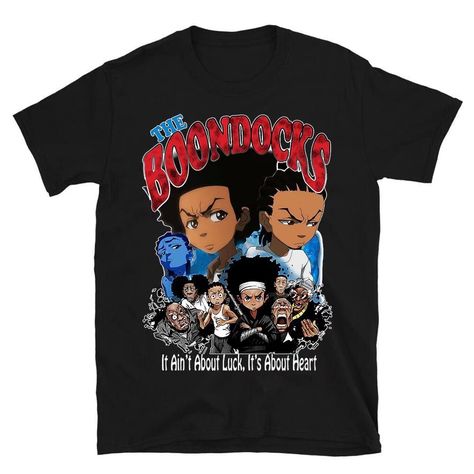 Boondocks Shirt, The Boondocks, Graphic Shirt Design, Cartoon Shirts, Graphic Tee Outfits, T Shirt Image, Cartoon T Shirts, Short Sleeve Shirts, Vintage Cartoon