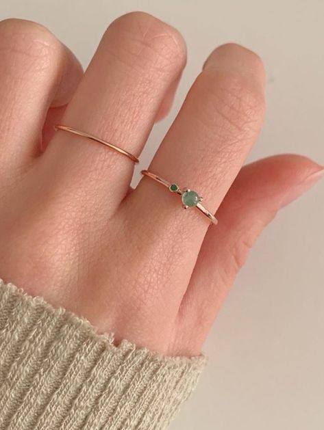 Casual Jewelry Outfits, Aesthetic Rings Minimalist, Minimalistic Rings Aesthetic, Aesthetic Jewelry Minimalist, Minimal Rings Aesthetic, Minimalist Everyday Rings, Cute Rings Aesthetic Simple, Minimalistic Jewelry Silver, Korean Rings Jewelry