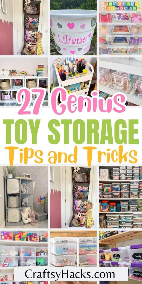 Discover clever storage hacks to keep your playroom organized with our toy storage ideas. Explore creative solutions for playroom organization to ensure every toy has its place, making cleanup a breeze. Bulk Toy Storage, Storage Idea For Toys, How To Organize Small Toys, Organizing Ideas For Playroom, Organizing Ideas Toys, Easy Playroom Organization, Storage Cube Toy Organization, Toy Box Organization Ideas, Kids Closet Organization Toys