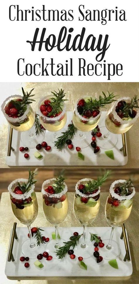 Christmas Ornament Sangria, Christmas Ornaments Drink, Japanese Christmas Dinner Ideas, Fancy Winter Dinner Recipes, Small Christmas Party Food, Small Holiday Dinner Ideas, Booze Balls Ornaments Ideas, New Years Sangria Recipes, Holiday Party Appetizers Make Ahead