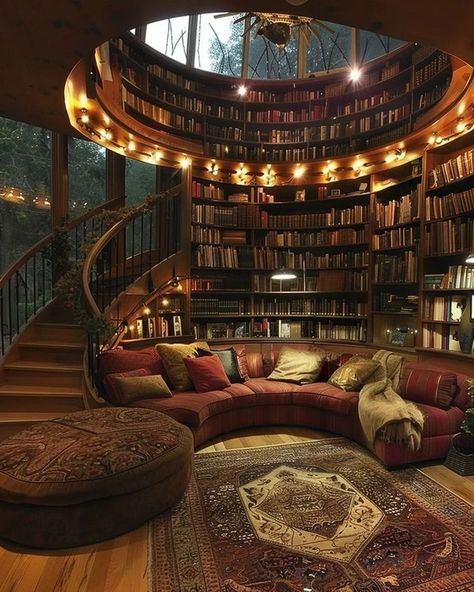 In House Library Aesthetic, Library At Home Aesthetic, Home Library Mansion, Secret Door To Library, Library In Home Aesthetic, Small Library Ideas For Home, Cute Small Library, Cabin Library Aesthetic, Amazing Home Library